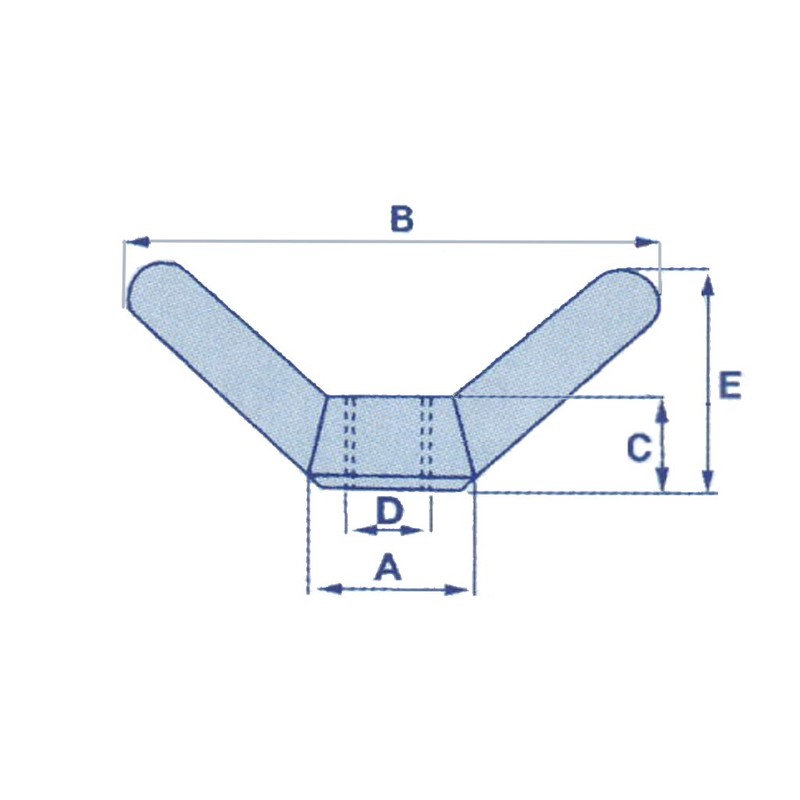 16MM Stainless Steel High Type Wing Nut - Bolt Screw