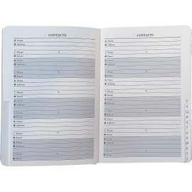 Telephone Address Book A-Z Beautiful Fabric Vintage Style A5 Hard Cover Address Book with Magnetic Closure (Blue Butterfly)