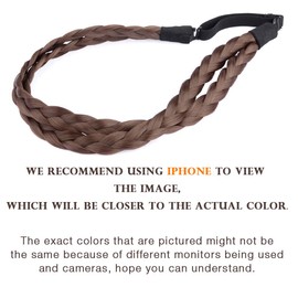 Gledola Double Three Strands Braid Headband Synthetic Hair Plait Headband for Women Hair Accessory (Chestnut)