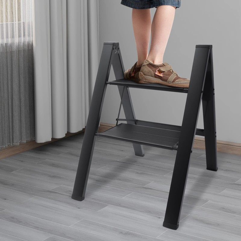 LIAPDG 2 Step Ladder, Portable Folding Step Stool Multi-Use Lightweight