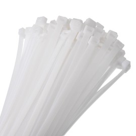 MECCANIXITY 250pcs 8 Inch 53 Lbs Cable Zip Ties Self-Locking Small Nylon Cable Tie Wraps 5/16" for Cord Management, White