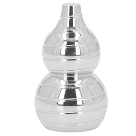 Gourd Shaped Metal Rotating Top Toy Aluminum Alloy Anxiety Reducer Long Lasting ADHD Desktop Gyroscope Silver