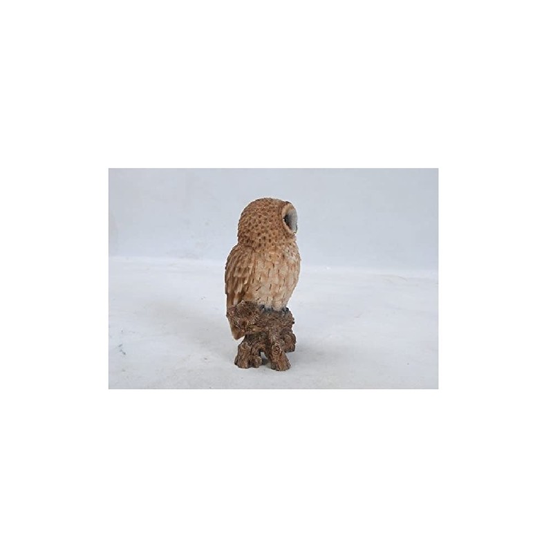Hi-Line Gift Ltd Tawny Owl on Stump, 6.75", Brown