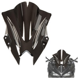 Windshield for NINJA500 SE 2024 2025, PSLER Windscreen Double Bubble Wind Deflector Protector Fairing for NINJA500 SE Ninja 500 2024 2025 (Silver)