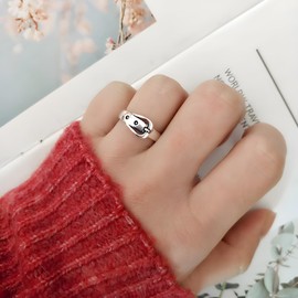 Naturepernulo Vintage Silver Belt Buckle Ring for Women Men Adjustable Retro Belt Buckle Band Ring (Silver)