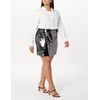 The Drop Women's Flora Sequin Mini Skirt Pewter, M