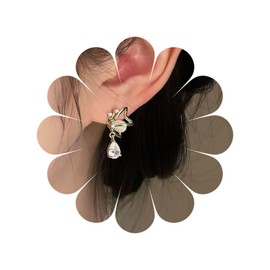 Allereya Vintage Drop Earrings Moonstone Butterfly Earrings Butterfly Opal Earrings Rhinestone Stud Earrings Jewellery for Women and Girls, Zinc, No Gemstone