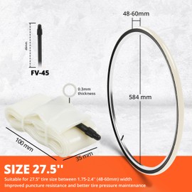 IMPALAPRO TPU Inner Tube MTB 29, 27.5 and 26 Inches, Ultralight (56-66 g), Compact and Resistant to Punctures, for Tyres 1.75-2.4 with French Valve Presta 45 mm (Pack of 2, 27.5 Inches)