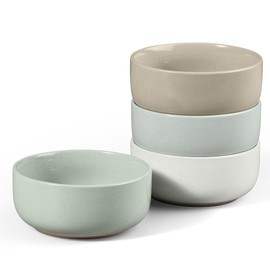E-far Cereal Bowls Set of 4, 27oz Ceramic Deep Soup Bowls for Kitchen, Microwave Safe Bowls for Serving Prep, Rice, Dessert, Snack, Salad, Dishwasher Safe, Speckled Multicolor