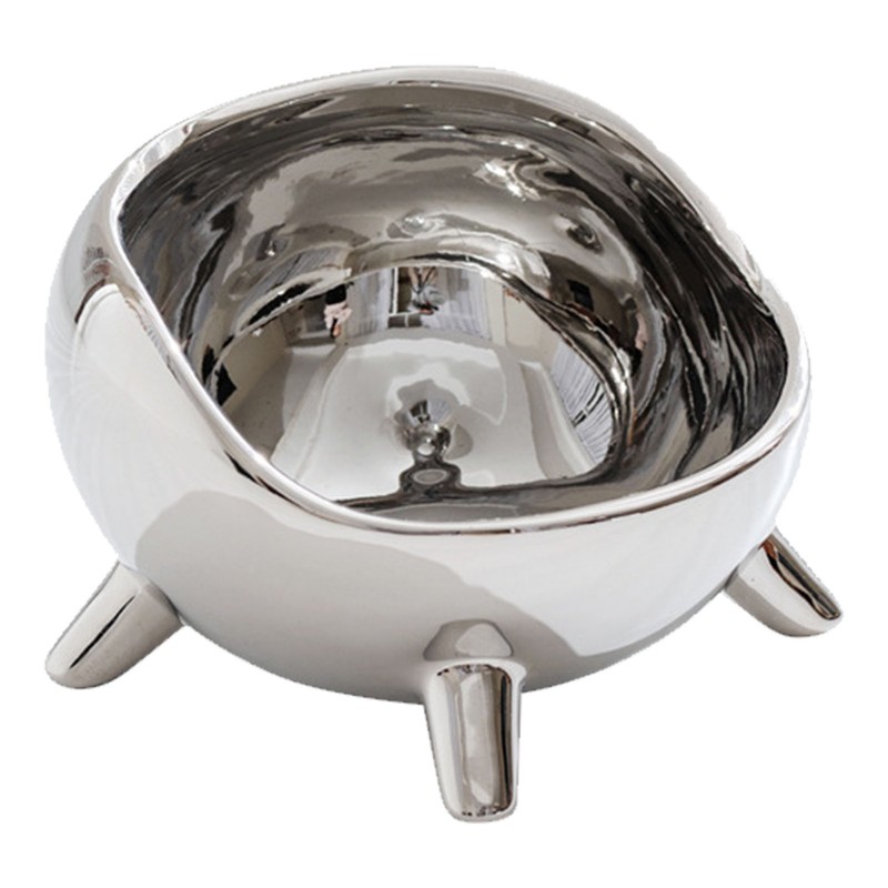 Cat Bowl Proper Height Mirror Safety Ceramic Stable Large Capacity