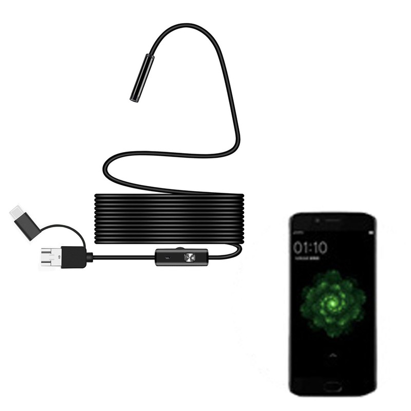 USB Industrial Endoscope Snake 5m Cable High Definition Metal Inspection