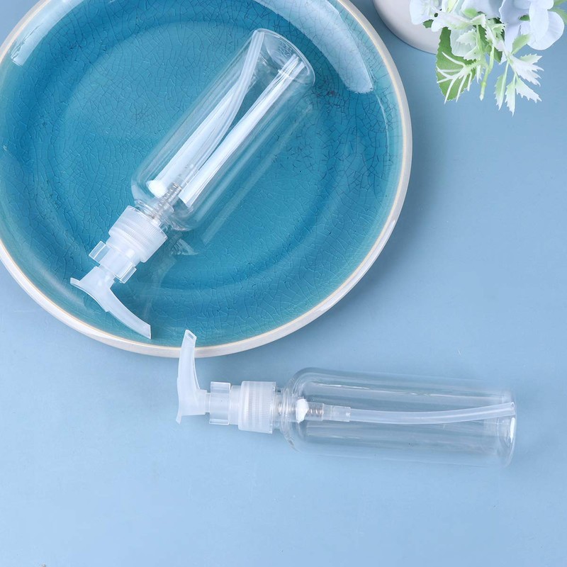 PRETYZOOM 4pcs 100ml Refillable Plastic Pump Dispenser Bottles for Lotion
