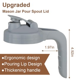 Cold Brew Coffee Maker Pitcher,64 Oz Heavy Duty Glass Mason Jar Pitcher with Pour Spout Handle Lid ，Stainless Steel Filter for Iced Coffee,Iced tea,Fruit Drinks，lemonade - Gray