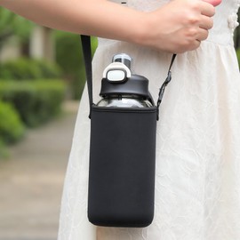 HOYUANSU Glass Tea Infuser Bottle 40oz - Gass Tea Tumbler with Infuser, Borosilicate Glass Infuser Water Bottle with Straw, Nylon Sleeve, Lock Lid and Handle