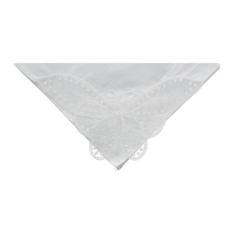 CTM - Pañuelo de encaje de mariposa para mujer, Blanco,