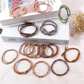 FMYODWU 20 Pieces Hair Bundles, Women Hair Bundles, Women's Hair Bundles, Elastic Hair Bundles, Elastic Hair Binding Pony Tails for Women and Girls (10 Colors Mixed)