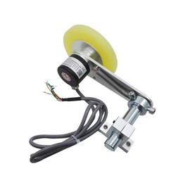 CALT GHW38 200mm Roller Rubber Wheel Length Position Meter Measuring Pulse Rotary Encoder 1000PPR Push-Pull Output with HB961 Indicator Steel Mounting Spring Bracket for Lift Rail