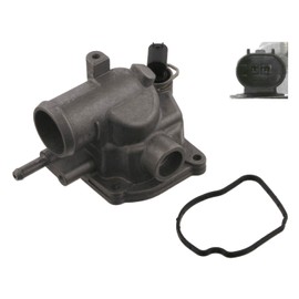 febi bilstein 37456 Thermostat Housing with sensor, seal and thermostat, pack of one