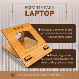 DIGRESO Portable Bamboo Wood Laptop Stand, Eco Friendly and Ergonomic Desk Stand, Natural and Foldable Laptop Stand for Home or Office (Circle)