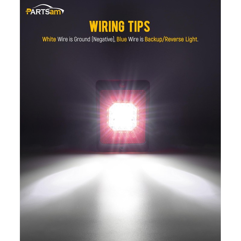 Partsam RV Tail Light Module Reverse Backup Lights Clear Lens