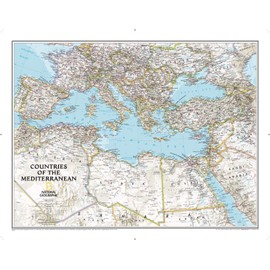 National Geographic Countries of the Mediterranean Wall Map - Classic - Laminated (30.25 x 23.5 in) (National Geographic Reference Map)