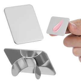 SEWACC 2pcs Makeup Mixing Plate Nail Art Palette Nail Art Ring Stainless Steel Manicure DIY Design