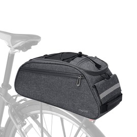 MOSISO Bike Rack Bag, Waterproof Bicycle Trunk Pannier Rear Seat Bag Cycling Bike Carrier Backseat Storage Luggage Saddle Shoulder Bag, Space Gray