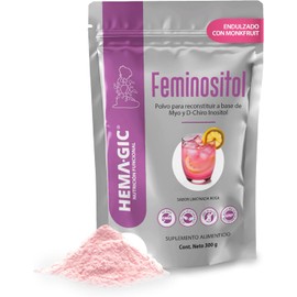 Myo Inositol y D-Chiro Inositol - Fórmula 40:1 - Suplemento Alimenticio En Polvo - 60 Porciones - Sabor Limón Rosa -Endulzado con Monk Fruit - Sin Azúcar - Sin Gluten - Suministro Para 2 Meses - FEMINOSITOL Suplemento en Polvo, 60 Porciones, Sabor Limón R