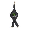 ReTrak Retractable Headphone Splitter, Black (ETCABLESPLBLK)