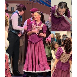 Regency Ponytail Hairpiece with Bow Spiral Curl,Historical Colonial Lady Costume (Strawberry Blonde)