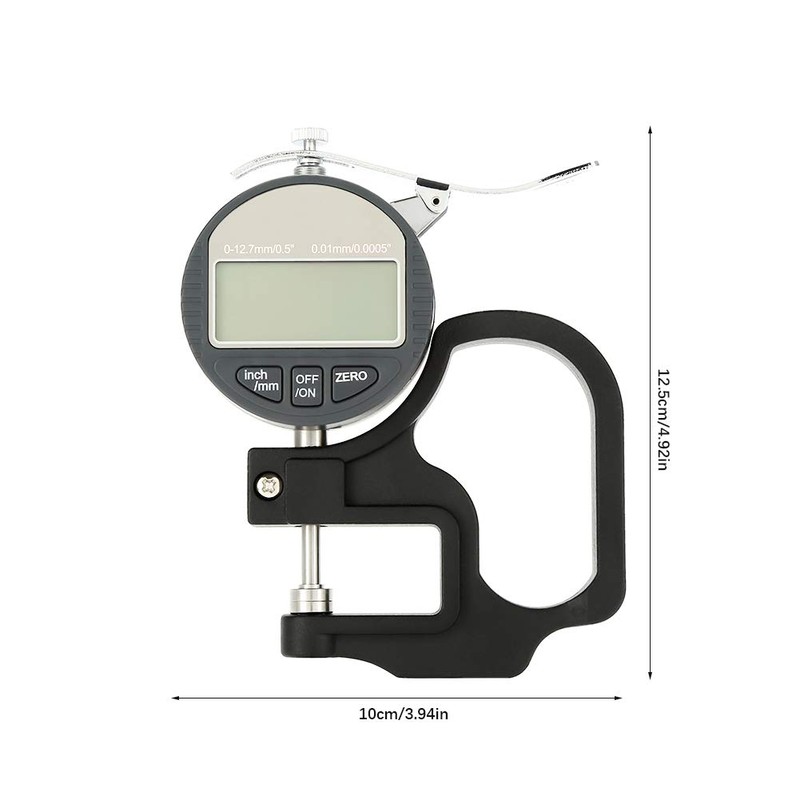 Digital Thickness Gauge, Thickness Caliper, Electronic Micrometer, 0-12.7 mm Metric