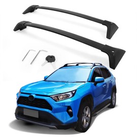 Autekcomma Roof Rack Cross Bars for Toyota RAV4 2019-2025 (Not Fit 2024 LE/Adventure/TRD Off-Road/Hybrid Woodland Edition). Anti-Theft Lock Mechanism Black Matte Aluminum Anti-Corrosion Crossbars