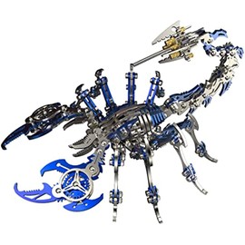 Tirff 3D Metal Jigsaw Puzzle, 3D Metal Jigsaw Puzzles, Laser Cut Puzzles, King Scorpion Model, Construction Toy for Kids and Adults, 454 Pieces (Blue)