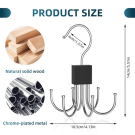 Multi-Purpose Rotatable Belt Hanger & Organizer for Closet - Space-Saving Storage for Belts, Bras, Hats, Tank Tops, Ties, Scarves, and Purses