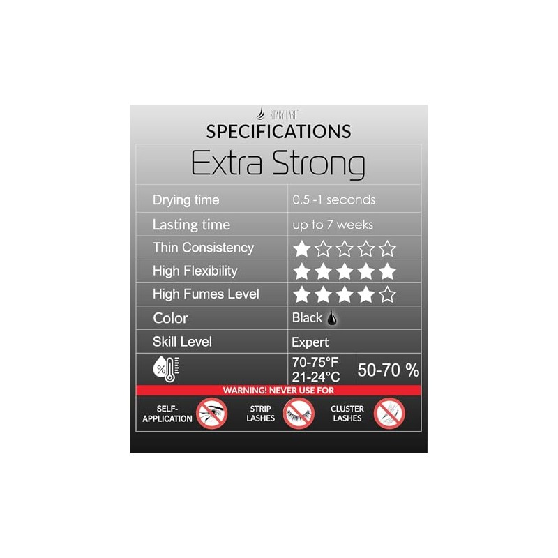 STACY LASH Extra Strong Eyelash Extension Glue (0.17fl.oz / 5ml)