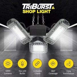 BÖWE Bell + Howell Shop Lights LED Garage Light Linkable Bright Light 4000 Lumens Durable Triburst