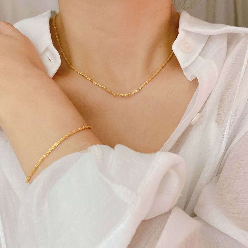 18K Italian chain sterling silver Margherita women’s Kimgo silver necklace