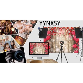 YYNXSY Vintage Rustic Wood Photography Backdrops Red Love Heart Valentine's Day Photo Background Mother's Day Wedding Bridal Shower Wedding Anniversary Party 8X6FT YY-5012