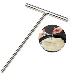 Crepe distributor, dough distributor, crepemaker with long handle, 26 cm, in stainless steel crepe spreader for pancakes, egg pies (wide 13 cm)