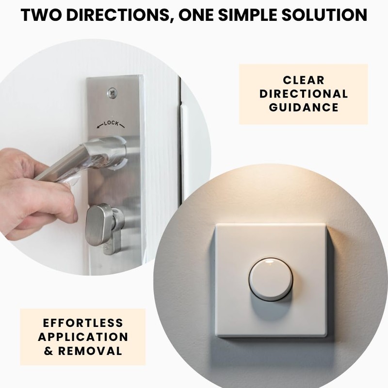 Lock/Unlock Directional Self-Adhesive Stickers, 100Pcs Transparent Labels with Strong Adhesive