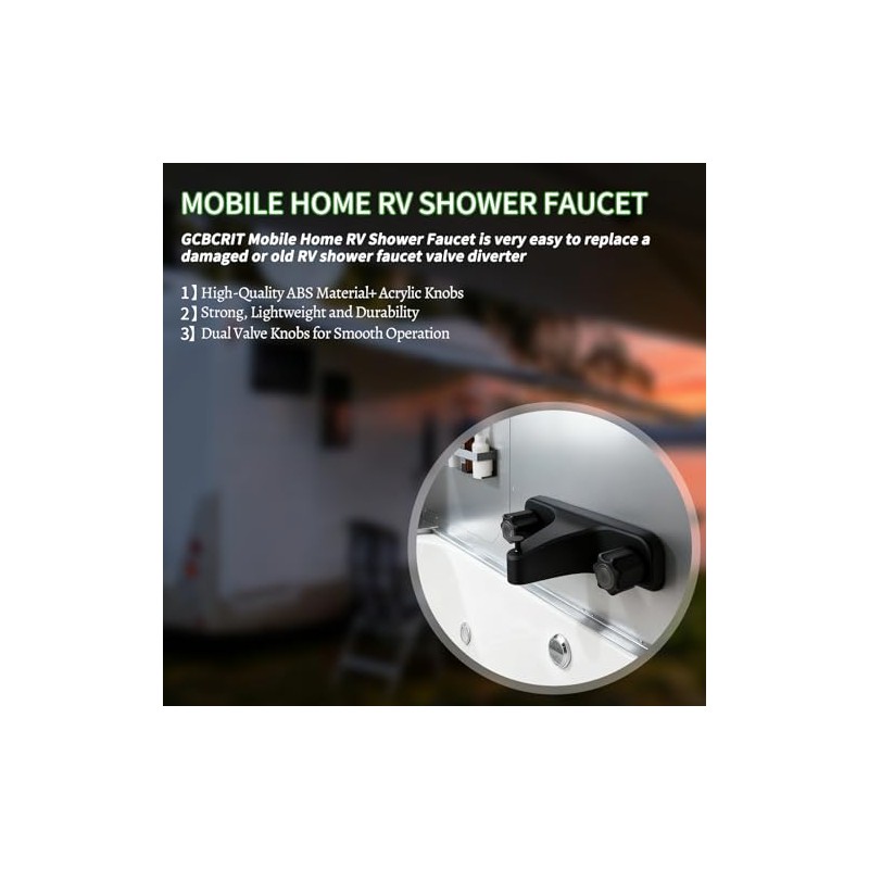 Mobile Home RV Tub Shower Center-Set Faucet, 8 inch, 2-Handle