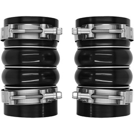 ID 3" Silicone CAC Charge Air Intercooler Hump Heavy Duty Hose Boot Set 3" x 6" with stainless steel T-Bolt Clamps,Cooler Intake Kit Turbo Coupler 2 PCS Black