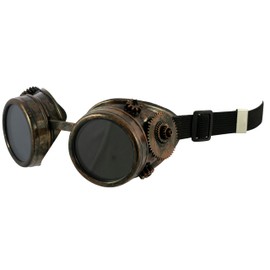 Fancy Cactus Steampunk Welding Goth Cosplay Vintage Bronze Goggles | Unisex Biggles Aviator | A Time-Traveling Fashion Accessory | Brown Lenses