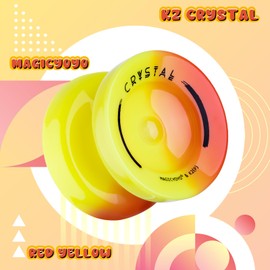MAGICYOYO Responsive JoJo for Children, Pro JoJo Finger Spin Tricks Yoyo K2 Red Yellow, Dual Purpose Yoyo for Beginners and Advanced Players with Durable Yoyo Bearing, JoJo Bag, 12 Yoyo Strings