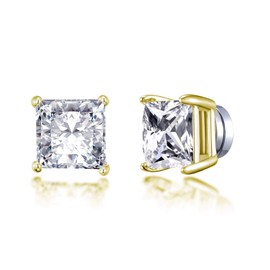Philip Jones Gold Plated Square Magnetic Clip On Stud Earrings Created with Zircondia® Crystals