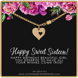 Sweet 16 Gift • Heart in Heart Charm • Magnetic Bracelet • Girl Presents • Birthday Gift for Her 14k Gold Fill