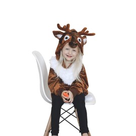 ComfyCamper Reindeer Costume for Girls Boys and Kids, 6-8 Years