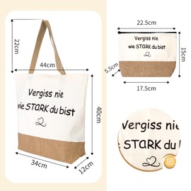 Zidoley 2 Packungen, Abschiedsgeschenk Kollegin, Jutebeutel Kollege Geschenk, Shopper Bag Damen Stofftasche, Kann als Dankeschön, Abschiedsgeschenk, Geburtstagsgeschenk für Kollegen Verwendet Werden