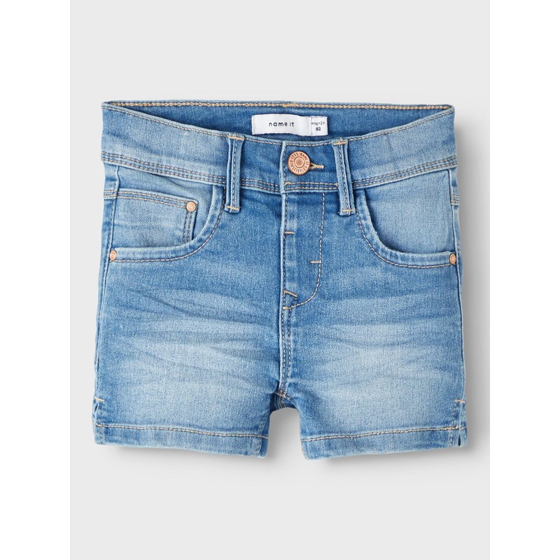 NAME IT Girls Nmfsalli Dnmthris Tb Shorts, Medium blue (medium