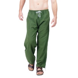 CandyHusky Baggy Sweatpants Men Cotton, Drawstring Lounge Pants, Relaxed Fit, Ideal for Comfort Green XXL